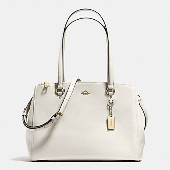 COACH PURSE IN BONE COLOR WITH GOLD - Picture 1 of 8